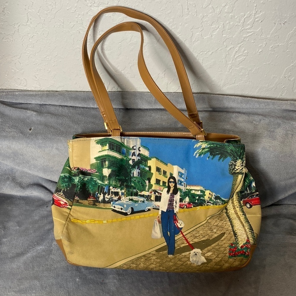 Bueno City Beaded Satchel Handbag Neutral Shoulder Purse
